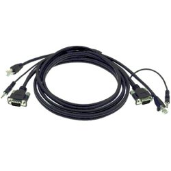 Кабель Micro VGA (HD15) + 3,5 мм аудио + RJ-45 (CAT5): Вилка - Вилка