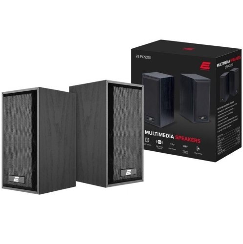 Акустическая система PCS201, 2.0, USB, Black Wood