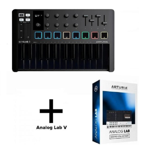 MIDI-клавіатура MiniLab 3 Deep Black + Arturia Analog Lab V