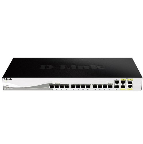 Комутатор DXS-1210-16TC 12x10GE, 2xSFP+, 2xSFP+/10GE Smart