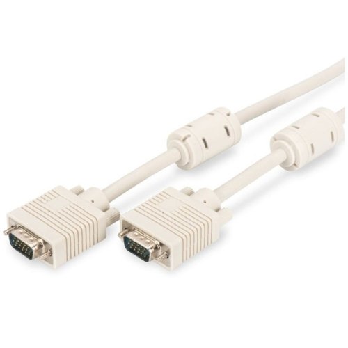 Кабель ASSMANN VGA (HDDB15M/M) 15m, ferrite, biege