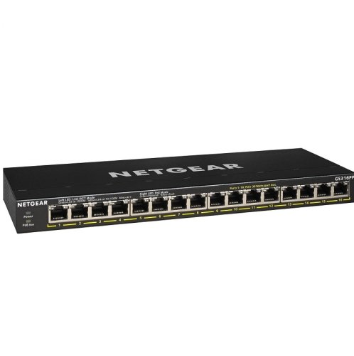 Коммутатор GS316P 16xGE PoE+ (115Вт), FlexPoE