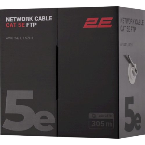 Кабель FTP Cat.5e LSZH 4x2x0.51 CU Gray 305м