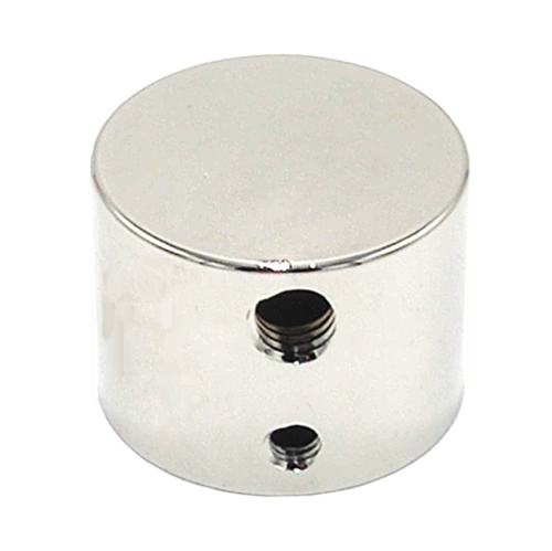 Заглушка металлическая для Круглого силиконового профиля D22 - с выводом под провод сверху