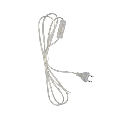 Кабель питания с выключателем (прозрачный; в двойной изоляции; 2М) Кабель питания с выключателем (прозрачный; в двойной изоляции; 2М)