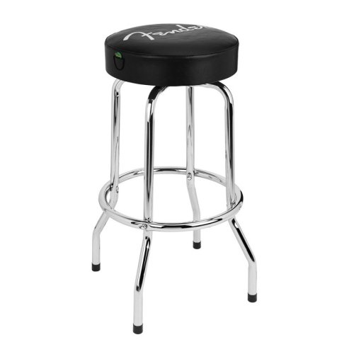 Стул 30" SPAGHETTI LOGO PICK POUCH BARSTOOL, BLACK AND CHROME