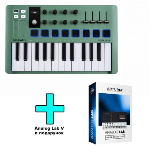 MIDI-клавіатура MiniLab 3 Mint Edition + Arturia Analog Lab V