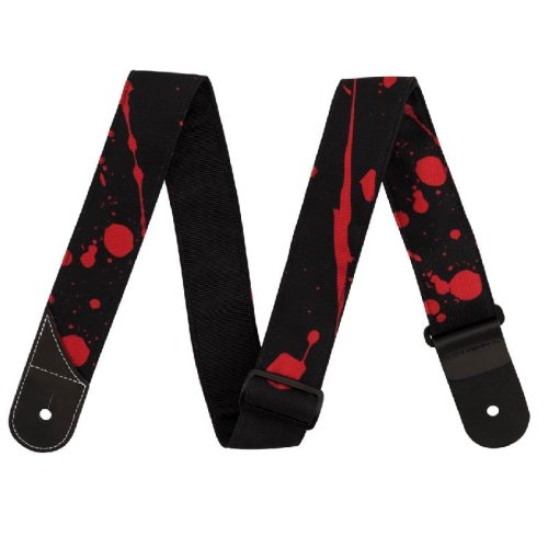 Ремень для гитары STRAP 2" SPLATER BLACK AND RED