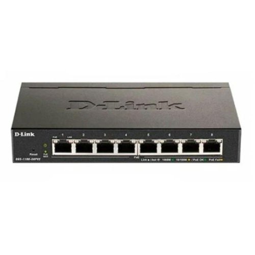 Комутатор DGS-1100-08PV2 8xGE PoE 64Вт, EasySmart