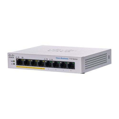 Комутатор CBS110 8xGE, Partial PoE, Desktop, Ext PS, Unmanaged