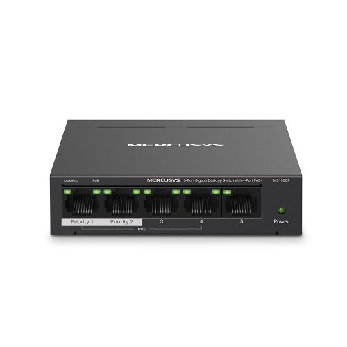 Коммутатор MS105GP 5xGE (4xPoE), 65Вт, Неуправляемый