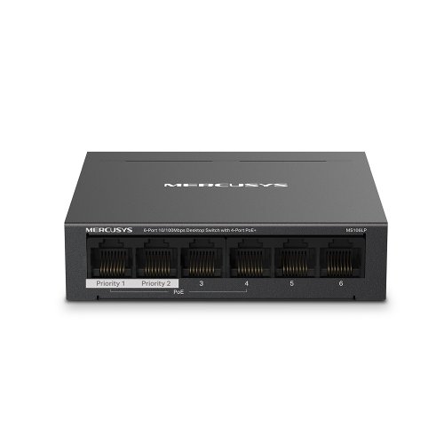 Комутатор MS106LP 6xFE (4xPoE), 40Вт, Некерований Комутатор MS106LP 6xFE (4xPoE), 40Вт, Некерований