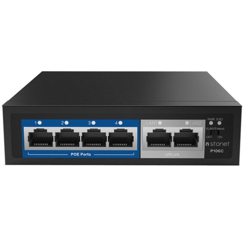 Комутатор P106C 6xFE (4xPoE), 60Вт, Некерований