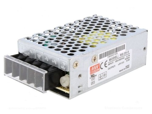 Блок питания Mean Well RS-25-5 (25 W; 5A; 5V; IP20) Series RS Блок питания Mean Well RS-25-5 (25 W; 5A; 5V; IP20) Series RS