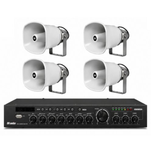 Комплект звука DMA-240+4хHS-50T PRO для зоны оповещения до 2400 м.кв.