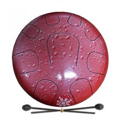 Глюкофон METAL TONGUE DRUM 9 LEAFS RED SPLASH