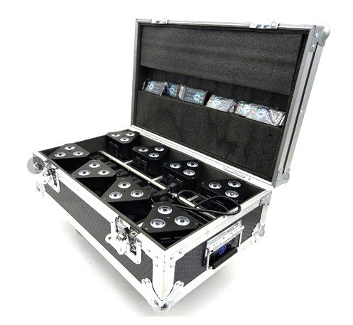Набор LED прожекторов PR-D053A 3*3w RGB3in1 led battery par light +flycase