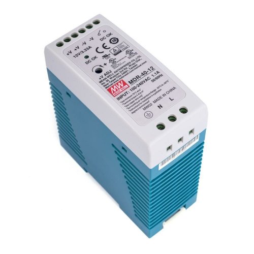 Блок питания Mean Well на DIN-рейку 40W 12V (IP20, 3,33A) Series MDR Блок питания Mean Well на DIN-рейку 40W 12V (IP20, 3,33A) Series MDR