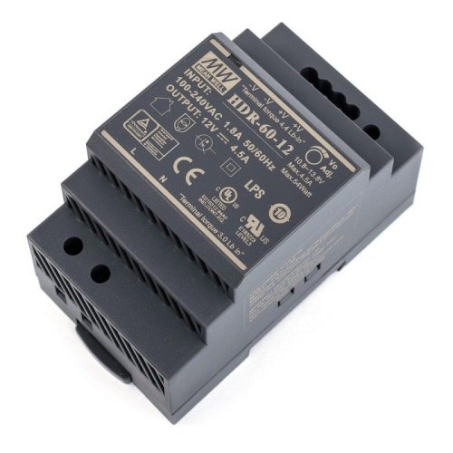 Блок живлення Mean Well на DIN-рейку 60W 12V (IP20, 4,5A) Series HDR Блок живлення Mean Well на DIN-рейку 60W 12V (IP20, 4,5A) Series HDR