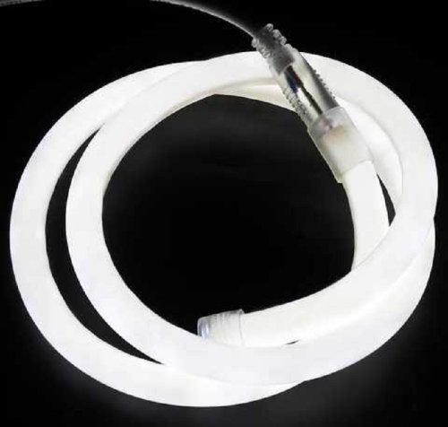 Світлодіодний LED гнучкий неон Круглий D15, IP68, 220V, Series "RN", Білий, PRO