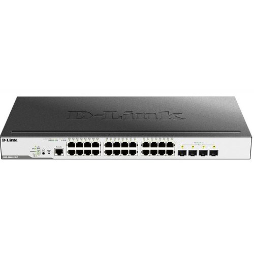 Комутатор мережевий DGS-3000-28LP 24xGE PoE, 4xSFP 1G, L2 802.3af/802.3at