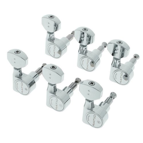 Колки для электрогитары PRN-2721-C0 Ratio Electric 6 In-line Contemporary Mini 2 Pin - Chrome