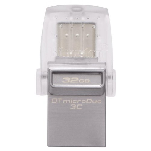 Накопичувач 32GB USB 3.1+Type-C DT Micro Metal Silver
