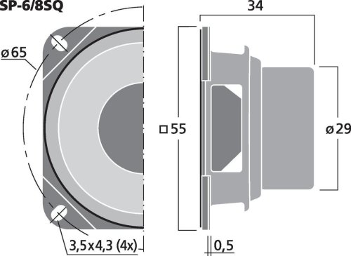 Динамік SP-6/8SQ Фото №2