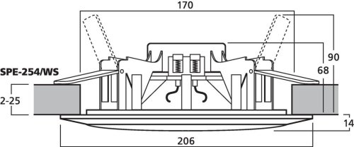 Потолочный динамик SPE-254/WS Фото №5
