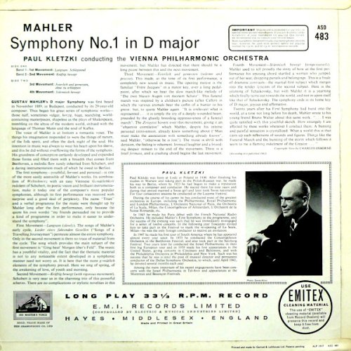 Виниловый диск LP Vienna Philharmonic Orchestra - Mahler Symphony #1 Фото №2