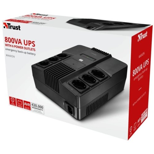 Источник бесперебойного питания Maxxon 800VA UPS with 6 standard wall power outlets черный Фото №4