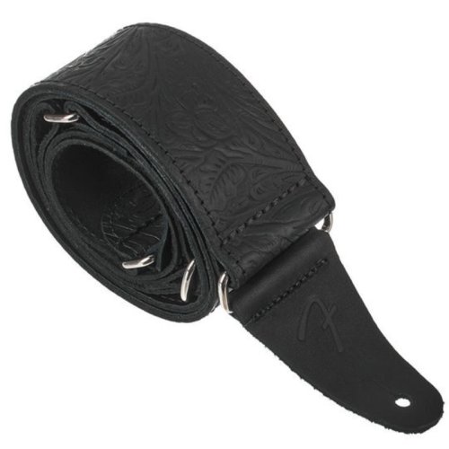 Ремінь для гітари 2" Tooled Leather Strap Black Фото №6
