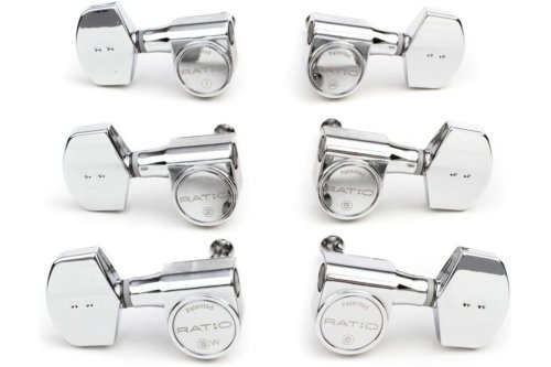 Кілки для акустичної гітари PRN-2411-CO Ratio Acoustic 3+3 Contemporary 2 Pin - Chrome Фото №2
