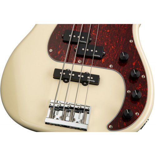 Бас - гітара MetroLine 21-Fret Hybrid P/J Bass, Alder, 4-String (Solid Olympic White High Polish) Фото №4