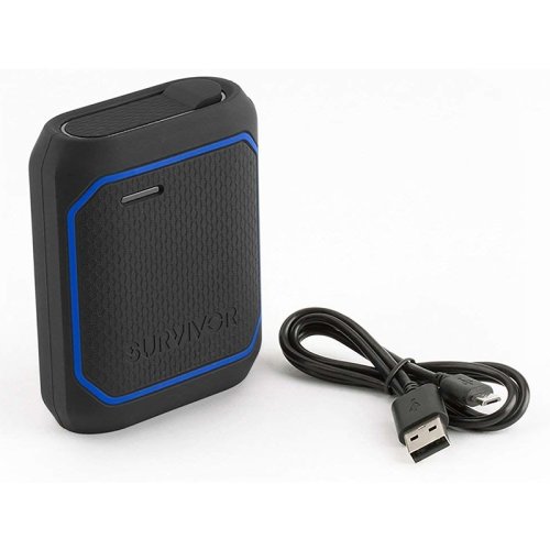 Портативный аккумулятор SURVIVOR POWER BANK 10,050mAh - Black/Blue Фото №2