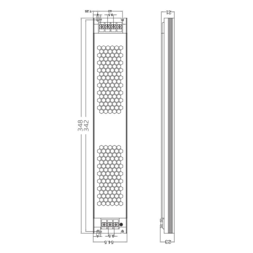 Блок питания Slim 300W 12V (IP20, 25A) Series "SP" Фото №2