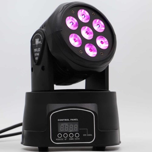 Світлодіодна LED голова PR-M1803C 7pcs *18W RGBWA+UV 6-in-1 MINI Wash LED Moving Head Light Фото №2