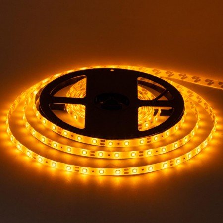 Светодиодная лента 12v 2835 60led 8mm  IP20 желтый Фото №2