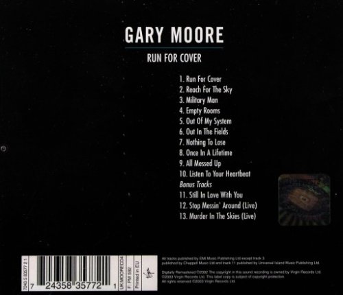 Виниловый диск Gary Moore: Run For Cover -Reissue Фото №2