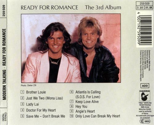 Виниловый диск Modern Talking: Ready For Romance -Hq Фото №3
