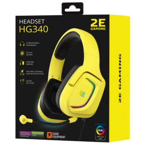 Наушники HG340 RGB 3.5mm Yellow Фото №2 Наушники HG340 RGB 3.5mm Yellow Фото №2