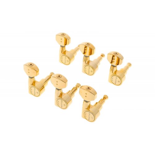 Колки для электрогитары PRN-2731-G0 Ratio Electric 6 In-line Classic 2 Pin - Gold Фото №2