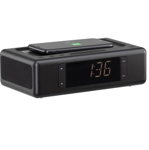 Док-станция SmartClock Wireless Charging, Alarm Clock, Bluetooth, FM, USB, AUX Black Фото №2