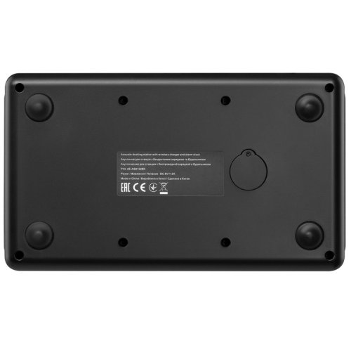Док-станция SmartClock Wireless Charging, Alarm Clock, Bluetooth, FM, USB, AUX Black Фото №3