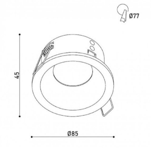 Точечный LED светильник KD-DUNAI R85 IP65 BK Фото №2