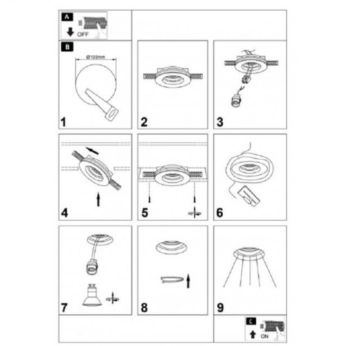 Точковий LED світильник KD-GIPS RD100 H27 Фото №2