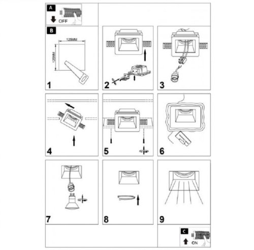 Точковий LED світильник KD-GIPS SQ120 H60 Фото №3