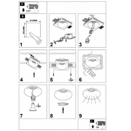 Точковий LED світильник KD-GIPS SQ120 H45 Фото №4