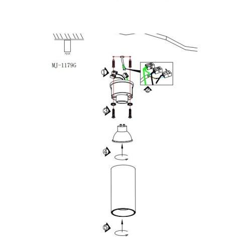 Точковий LED світильник KD-1183 BK Фото №2