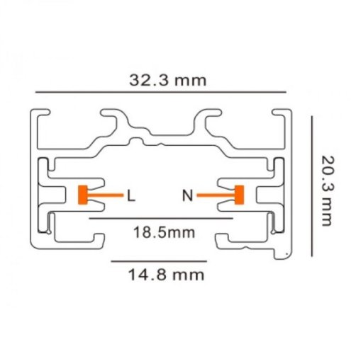 Трек однофазный KDTR-L220_2 WH Фото №2